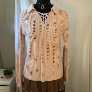 nomi vintage eyelets lace collar sweater